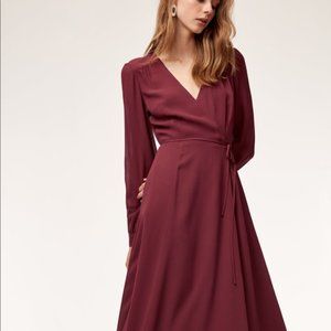 Aritzia Wilfred Lina Wrap Midi Dress NWT